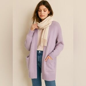 Aerie Oversized Longline Lilac Cardigan Sweater Women’s XS/S (Fits M/L) Pockets